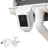 Wasserstein Weatherproof Gutter Mount Compatible with Spotlight Cam Battery with Universal Screw Adapter - Best Viewing Angle for Your Surveillance Camera (White)