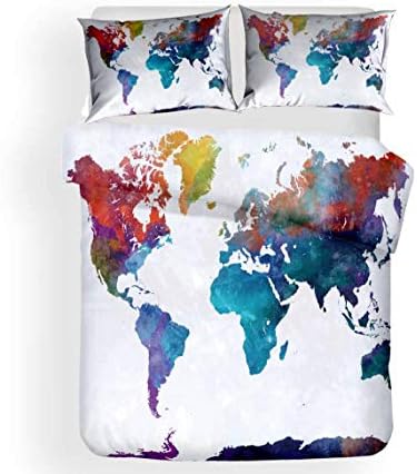 FASHION WORLD MAP pattern series 3D Bedding Set Print Duvet cover set lifelike bed sheet