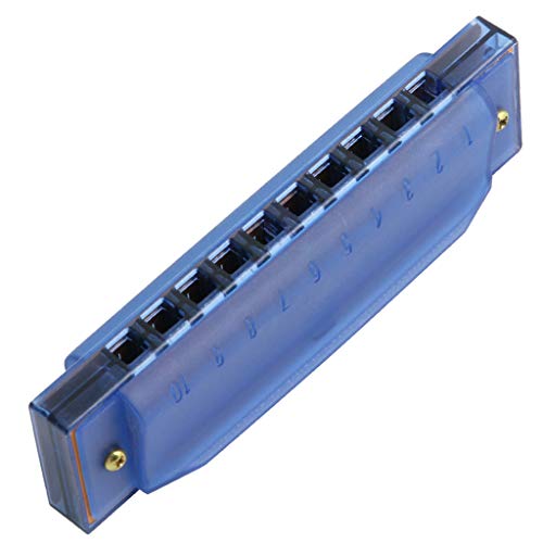 Yuuups 10 Holes Diatonic Blues Harp Harmonica Key Of C Translucent Gifts With Case
