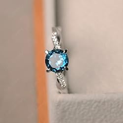 LUO S925 Sterling Silver Round Shaped 7 Mm London