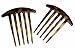 Parcelona French Medium Interlocking 5 Teeth Celluloid Light Shell Set of 2 French Hair Side Combs Flexible Durable Strong Hold Hair Clips Women No Slip Styling Girls Hair Accessories, Made in France