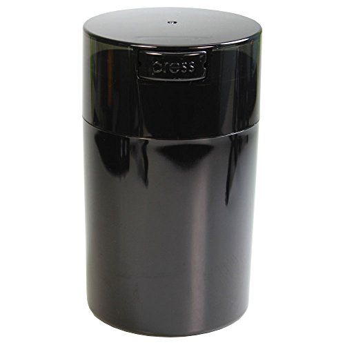 Tightvac - 1 oz to 6 ounce Airtight Multi-Use Vacuum Seal Portable Storage Container for Dry Goods, Food, and Herbs - Black Pearl Cap & Body
