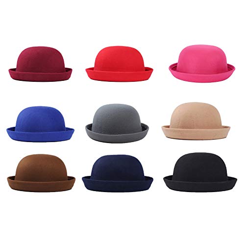 StyleZ Fashion Style Lady Vogue Vintage Women's Wool Cute Trendy Bowler Derby Hat (Black)