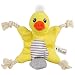 Stuffless Dog Toy for Puppy, Crinkle Duck Dog Toy Flat Squeaky Plush Toys with Tug Rope Knots, Hunting Fetching Dog Chew Toy for Small Medium Dogs