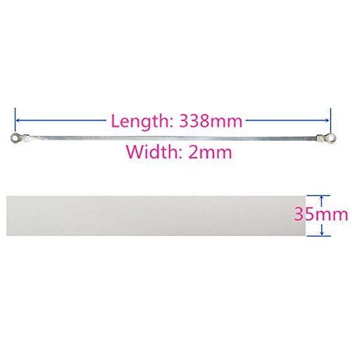 12-inch Hand Heat Seal Closer Impulse Sealer Accessories Repair Kit Heat Elements PTFE Cloth Covers, 2 Pcs heating element+2 Pcs PTFE Cloth (width 2mm)