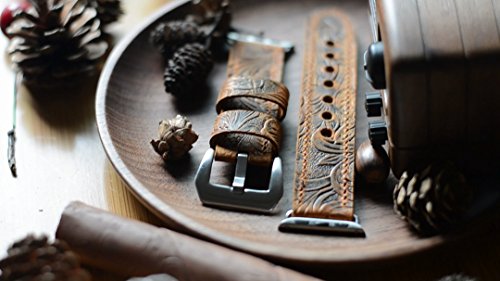 handmade Genuine Leather strap Apple Watch Band iwatch 38mm mens Watch Strap iWatch Band Accessory iWatch Strap brown 22mm