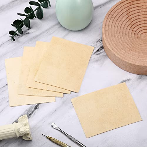 20 Pieces Pre Cut Chamois for Smoothing Pot Rim Chamois Clay Pottery