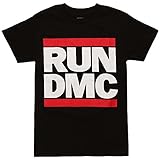 Run DMC Classic Logo Adult T-Shirt - Black (X-Large)