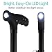 Vive Folding Cane with Light - Walking Adjustable Stick for Women, Men, Balance - Foldable Portable Collapsible Hand Balancing Mobility Aid - Lightweight, Heavy Duty, Comfortable - Swivel Quad Tip