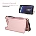 Vaburs S8 Case Wallet with Card Holder, Premium PU Leather Double Magnetic Buttons Flip Shockproof Protective Cover for Samsung Galaxy S8(Rose Gold)