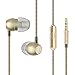 UiiSii HM7 Metal Headphones with Microphone Stereo Earbuds Bass Earphones Headset for Apple iOS and Android Smartphones PC Tablet(Gold)