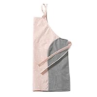 Migvela Family Cloth Apron Pure Cotton and Hemp Cooking and stir-Frying Overalls Kitchen Oil-Proof Overalls, Half-Length Apron (Apricot Pink)
