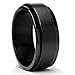 Metal Masters Co. Men's 8MM Black Stainless Steel Spinner Ring Band Anxiety