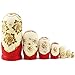 Moonmo 7pcs Cute Red Sweater Braid Girl Russian Wooden Nesting Dolls Matryoshka Toys