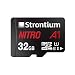 Strontium Nitro 32GB Micro SDHC Memory Card 100MB/s A1 UHS-I U1 Class 10 w/ Adapter High Speed For Smartphones Tablets Drones Action Cams (SRN32GTFU1A1A)
