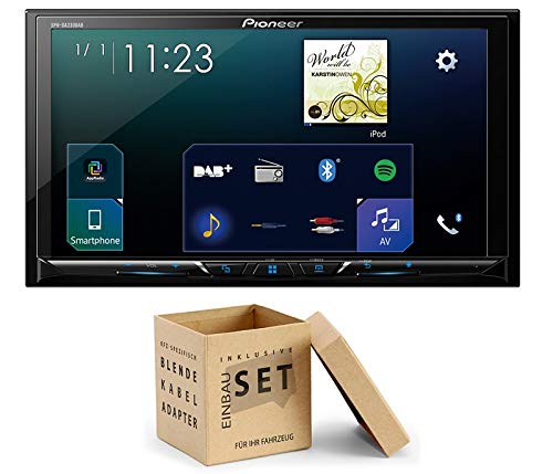 Pioneer Radio SPH-DA230DAB 2DIN Apple CarPlay Waze mit Antenne + Einbauset für Dodge RAM (DR/DH Facelift) 2006-2008