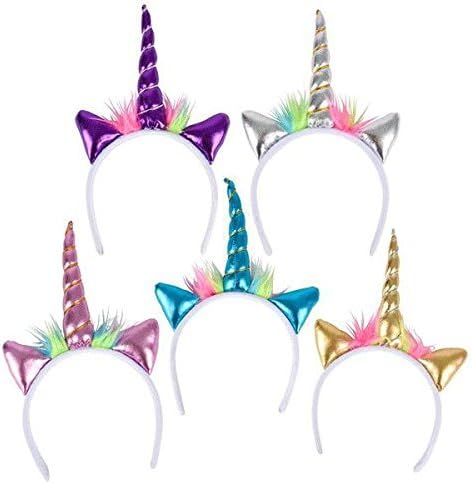 Novelty Toys Metallic Unicorn Headbands - 12 ct