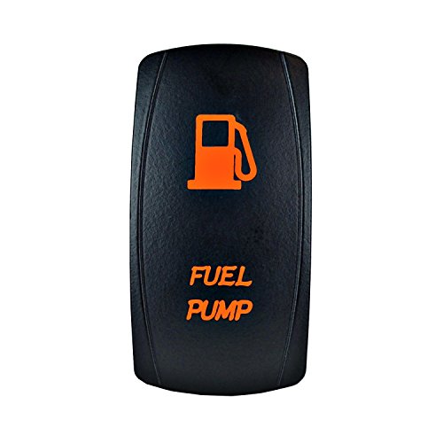 STVMotorsports 5 Pin Laser Automotive Rocker Switches On/Off LED Light 12V 20A - Interior Accessories for Car, Truck, UTV, ATV, Utility and Off-Road Vehicles (Fuel Pump, Orange)
