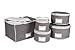 China and Stemware Storage Set Deluxe Microfiber with Braidz Foam Padding - Grey