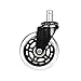 Sunplustrade 3-Inch Rollerblade Style Office Chair Caster Wheel Replacement, Black (Set of 5)