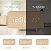 BlaCOG Digital Alarm Clock, Adjustable Brightness Voice Control Wooden Alarm Clocks for Bedrooms, Display Time Temperature Date and USB Battery Powered, Bamboo Clock