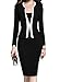MUSHARE Women's Colorblock Wear to Work Business Party Bodycon One-Piece Dress (Medium, Black)