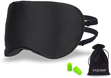 Kaburo 100% Natural Mulberry Silk Sleep Mask with 2 Adjustable Straps, Super Soft Silk Eye Mask for Sleeping(Black)