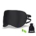 Kaburo 100% Natural Mulberry Silk Filled Sleep Mask with 2 Adjustable Straps, Super Soft Silk Eye Mask for Sleeping(Black)