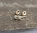 THEMONG Stud Earrings Opal Studs | 14k Gold Dipped 3mm Tiny White Round Fire Opals Studs Womens Stainless Steel Earring Pair Celebrity Approved