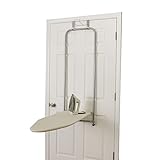 Household Essentials 144222 Over The Door Small Ironing Board with Iron Holder, Natural Cotton Cover (Kitchen)