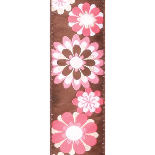 Planet Waves 15UKE02 1.5-Inch Nylon Ukulele Strap - Brown and Pink Flowers