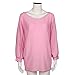 haoricu Women Blouse, Fall Women Oversized Batwing Knitted Pullover Loose Sweater T Shirt (Pink, One Size)