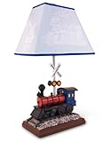 Train Table Lamp with Matching Night Light - Fantastic Hand Painted Details