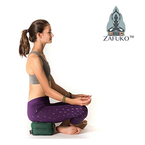 Zafuko Yoga & Meditation Cushion - Teal/Turquoise - Organic Water-Resistant Kapok Filling, Meditation Cushion, Soft Yoga Prop