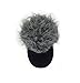 Flair Hair Sun Visor Cap with Fake Hair Wig Novelty Baseball Cap Black Grey