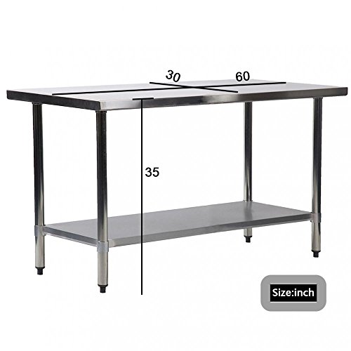 BestMassage 30"x60" Stainless Steel Kitchen Work Table Commercial Kitchen Restaurant table