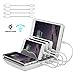 Charging Station for Multiple Devices Wireless, Hometall 5-in-1 Multiple Phone Dock Stand with 4 USB Ports(4 Cables) and 10W QI Wireless Charging Pad, Compatible for iOS, Android, Samsung(Grey)