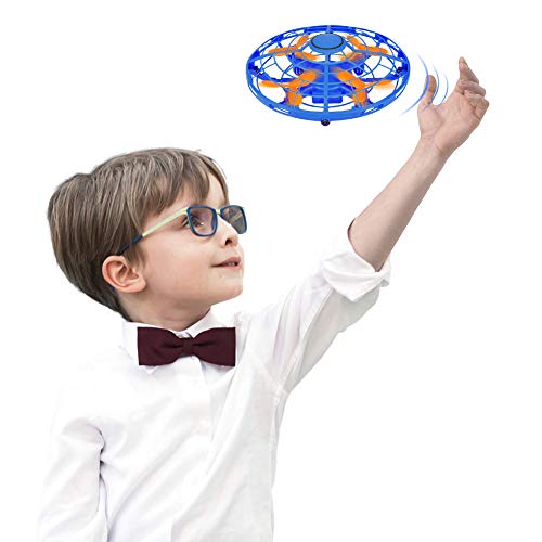 Mini Drones Infrared Induction RC Flying Toy for Kids and Adults-Built-in LED Light Disco Helicopter Shining Colorful Flying Drone Indoor and Outdoor Games Toys for Boys and Girls