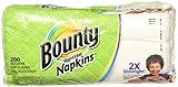 Bounty Paper Napkins, White or Printed, 200 Count, Pack of 2
