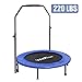 wolfyok Exercise Trampoline with Safety Pad Adjustable Handle Bar Portable & Foldable Rebounder for Adults Kids Body Fitness Training Workout Max Load 220 lbs