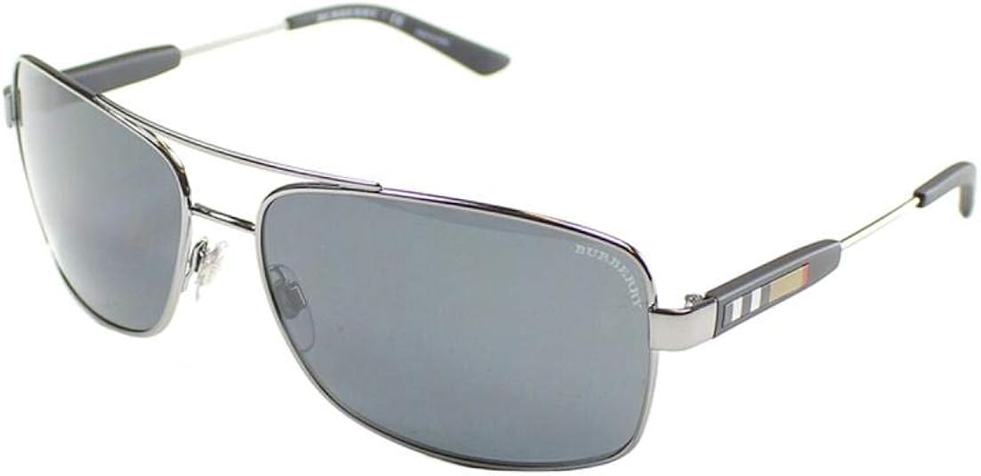 Burberry Men's 0BE3074 100387 63 Sunglasses, Gunmetal/Gray Amazon.co.uk Clothing