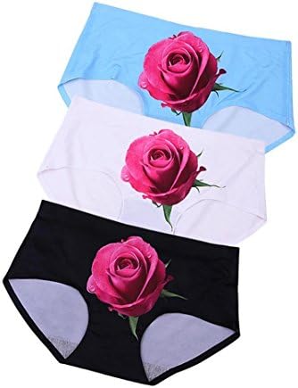 KIKIQIA Women's 3D Cat Printed Seamless Briefs Anti-exposure Panties (pack of 3)