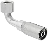 EATON Weatherhead Coll-O-Crimp 06U-668 90 Degree Female Swivel Tube Elbow Fitting, SAE 37 Degree, Low Carbon Steel, 3/8