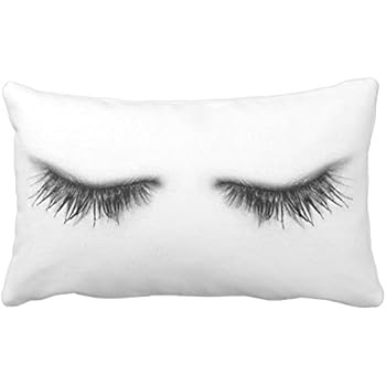 UOOPOO Eyelashes Throw Pillow Case Square 12 x 16 Inches Soft Cotton Canvas Home Decorative Wedding Cushion Cover for Sofa and Bed One Side