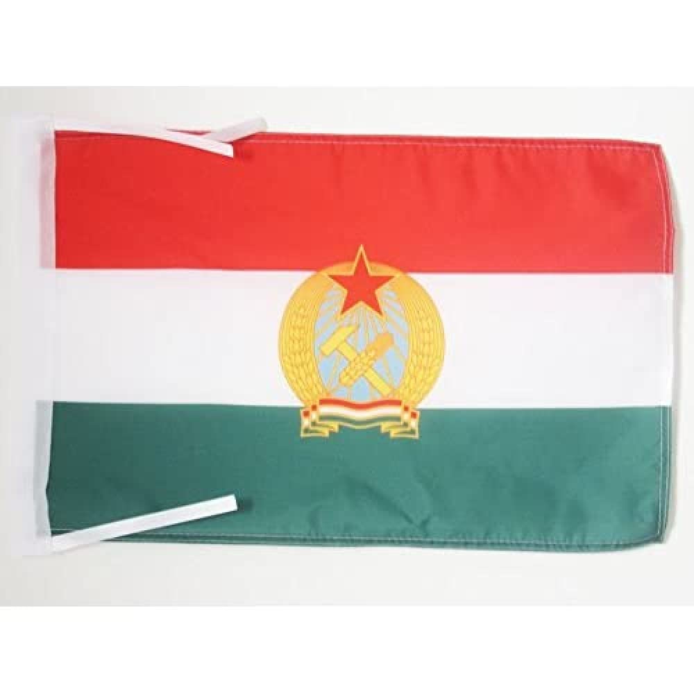 AZ FLAG - Hungarian People's Republic 1949-1956 Flag - 18'' x 12'' - 100% Polyester Socialist Hungary Small Banner with Two Cords - Fade Resistant - Vivid Colors - 18x12 in - 45x30 Cm — image 1