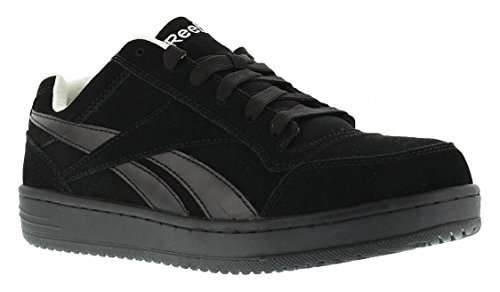 Reebok Men's Athletic Work Shoes, Steel Toe Type, Leather Upper Material, Black, Size 11W RB1910-11W - 1 Each