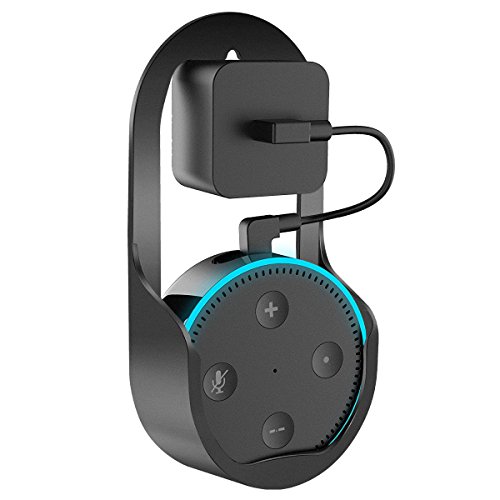 Outlet Wall Mount Stand for Alexa Echo Dot 2nd Generation, Echo Dot Holder Without Messy Wires or Screws,Space-Saving Dot Accessories for Smart Home in Kitchen,Bathroom,Classroom(Black) - Thumbnail 2