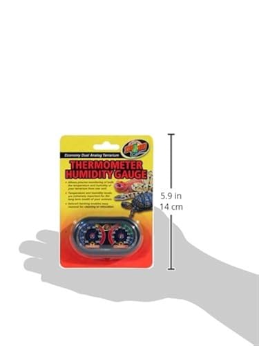 Zoo Med Dual Analog Thermometer & Humidity Gauge | Terrarium Climate Monitor With Velcro Backing
