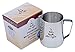 Milk Frothing Pitcher 30oz - Steaming Pitchers - Measurements on Both Sides Inside Plus eBook - Frother cup for Espresso Machines, Milk Frothers, Latte Art - Stainless Steel Coffee Jug