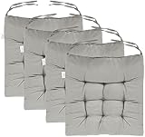 Holdfiturn Grey Seat Pads 40x40cm Cushions with Ties for Dining Chairs view 8